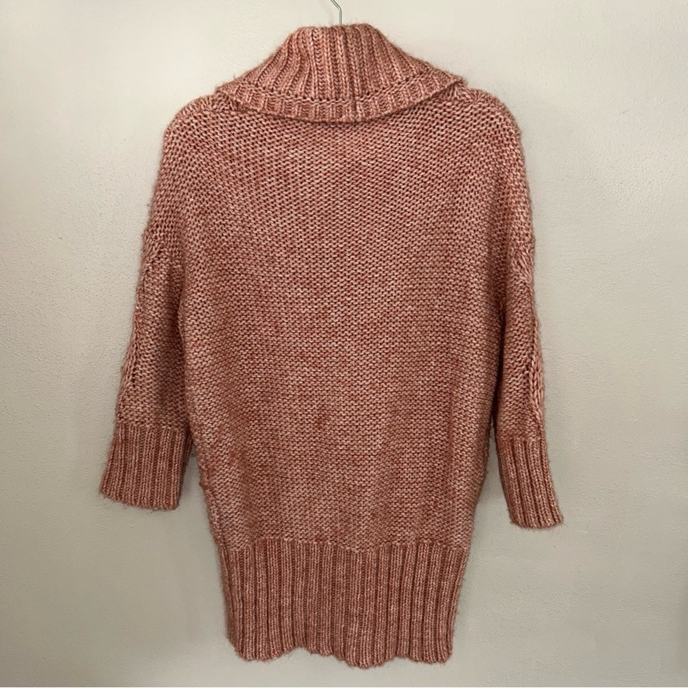 Ann Taylor dusty Rose wool blend Cable Knit Shaw collard Cardigan - Picture 2 of 4